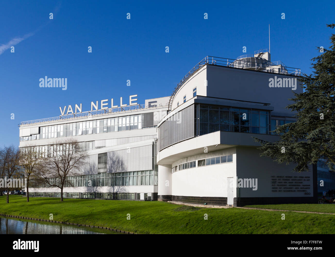 The former Van Nelle Factory on the Schie river, is considered a prime example of the International Style. Stock Photo