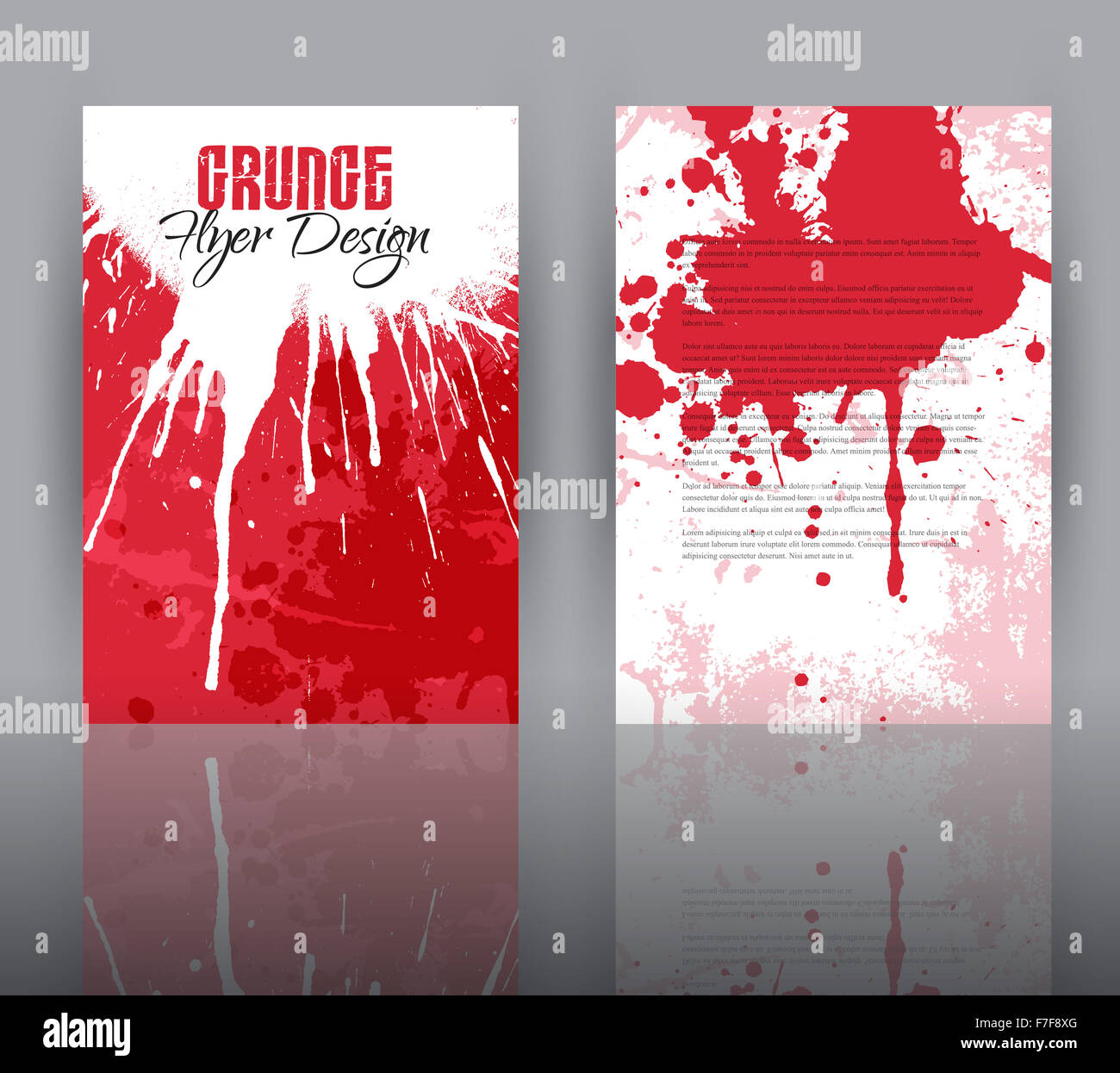 Double sided flyer template with a grunge design Stock Photo