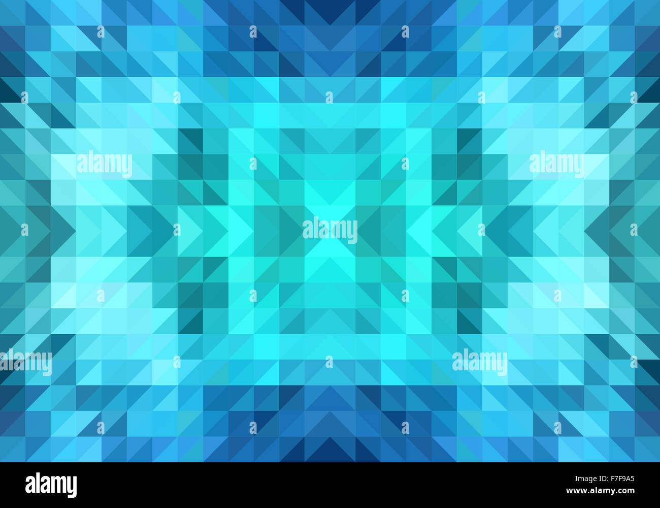 abstract geometric blue triangle pattern, seamless vector background Stock Photo