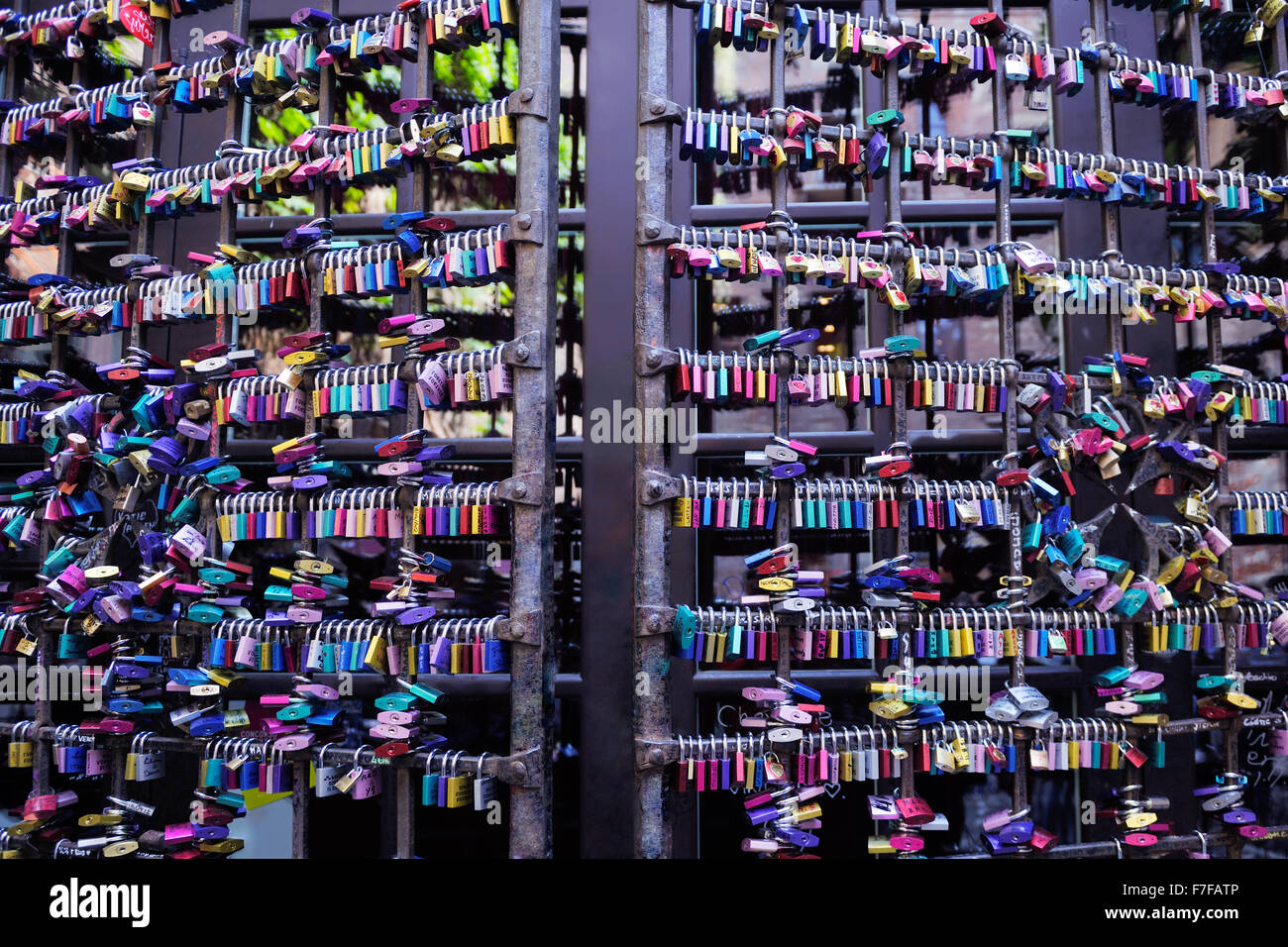 love locks in romantic city of verona in italy Stock Photo Alamy