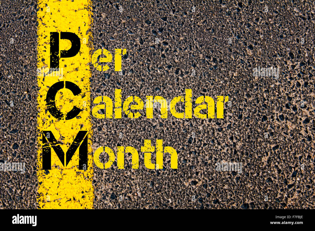 Concept image of Accounting Business Acronym PCM Per Calendar Month