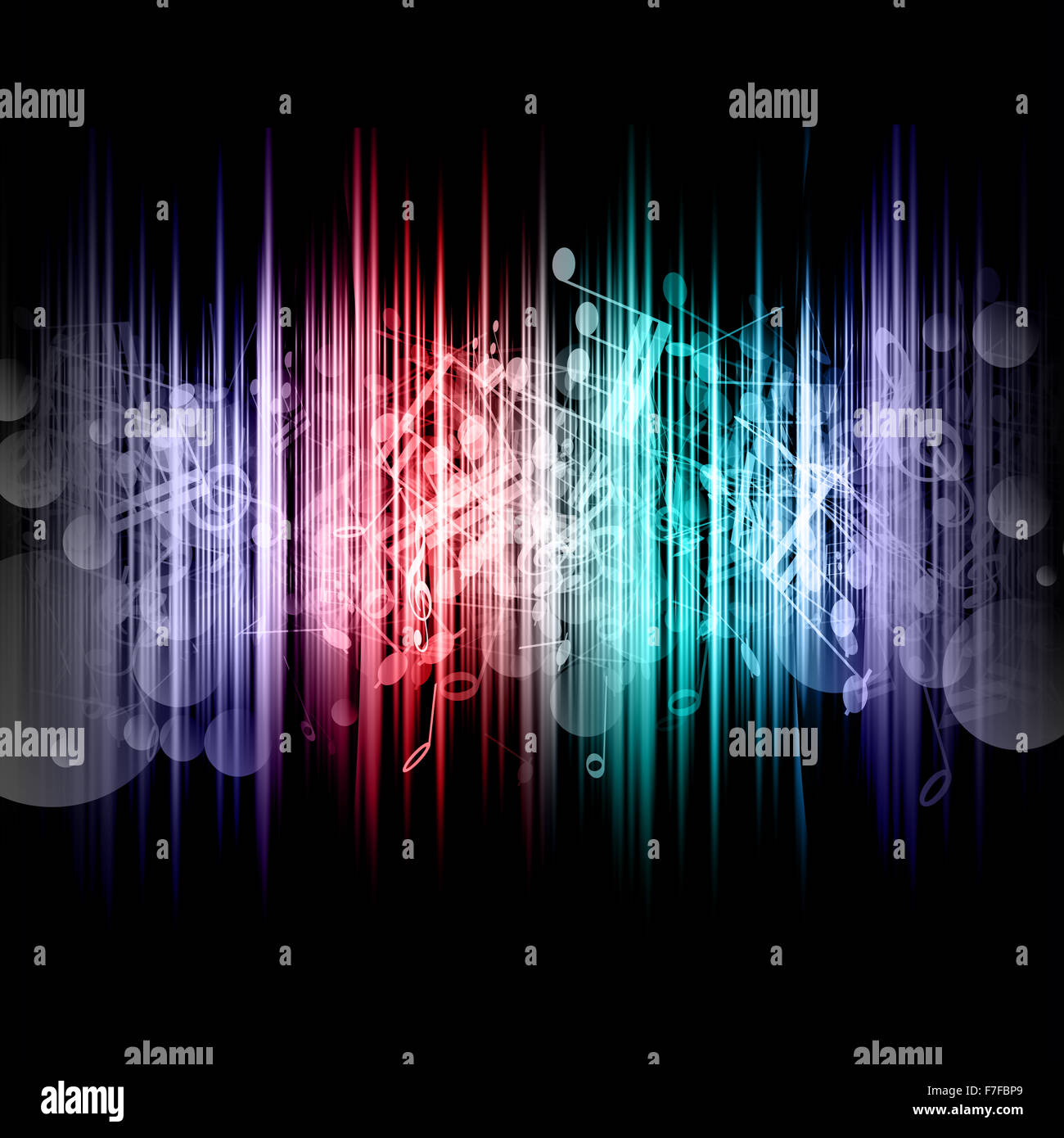 Abstract background with music notes design Stock Photo