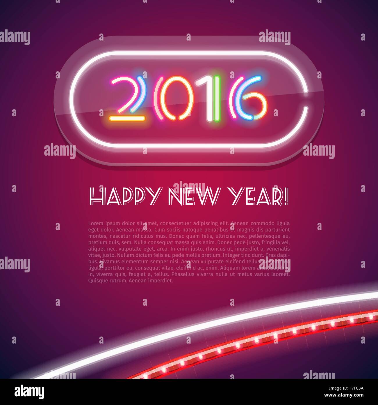 Colorful Glowing Neon Sign 2016 Stock Vector Image & Art - Alamy
