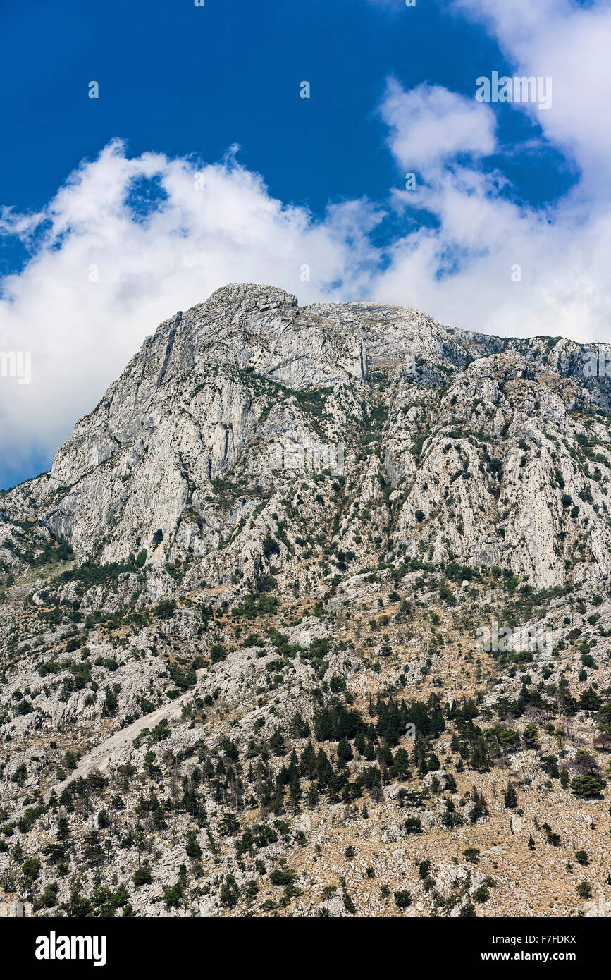 Steep mountain, Kotor, Montenegro Stock Photo