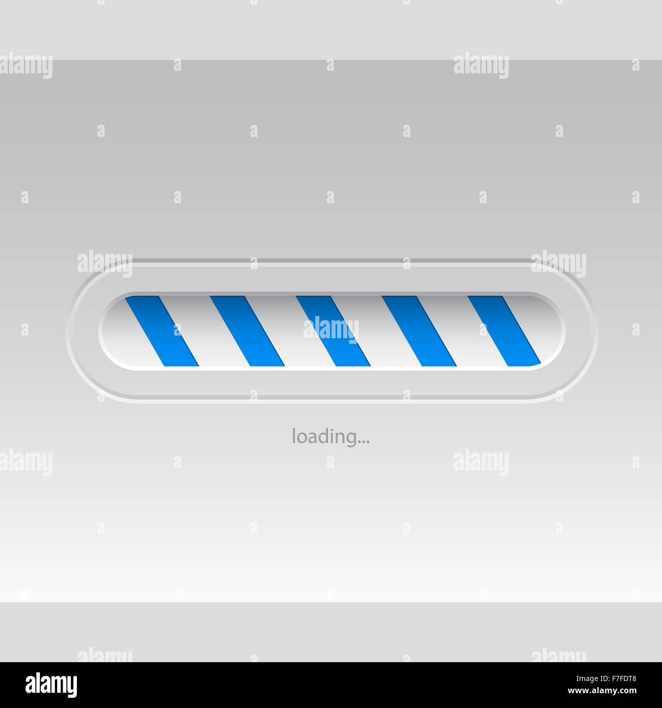 Simplistic flat loader design with blue stripes Stock Photo