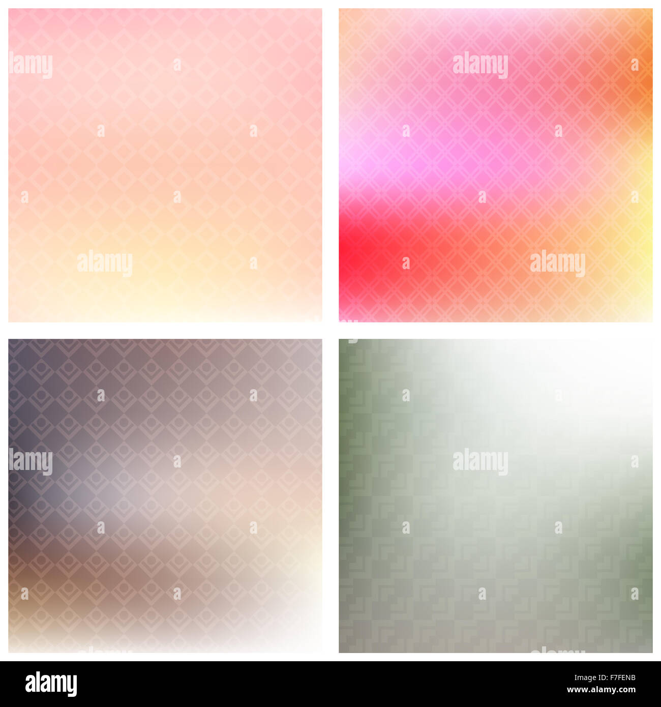 Collection of four soft patterned backgrounds Stock Photo