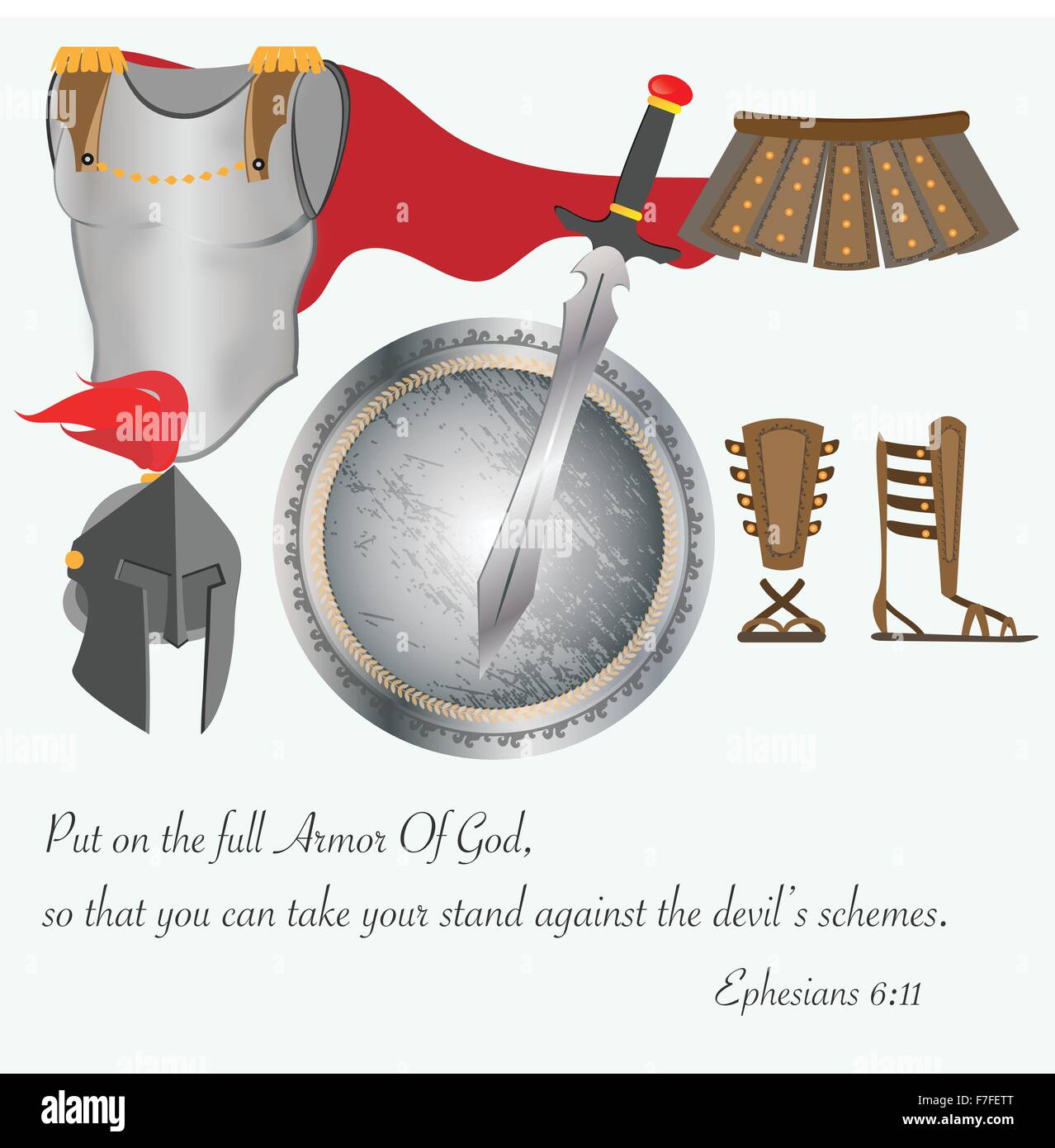 The Armor of God Christianity Jesus Christ Battle Vector Illustration Stock Vector