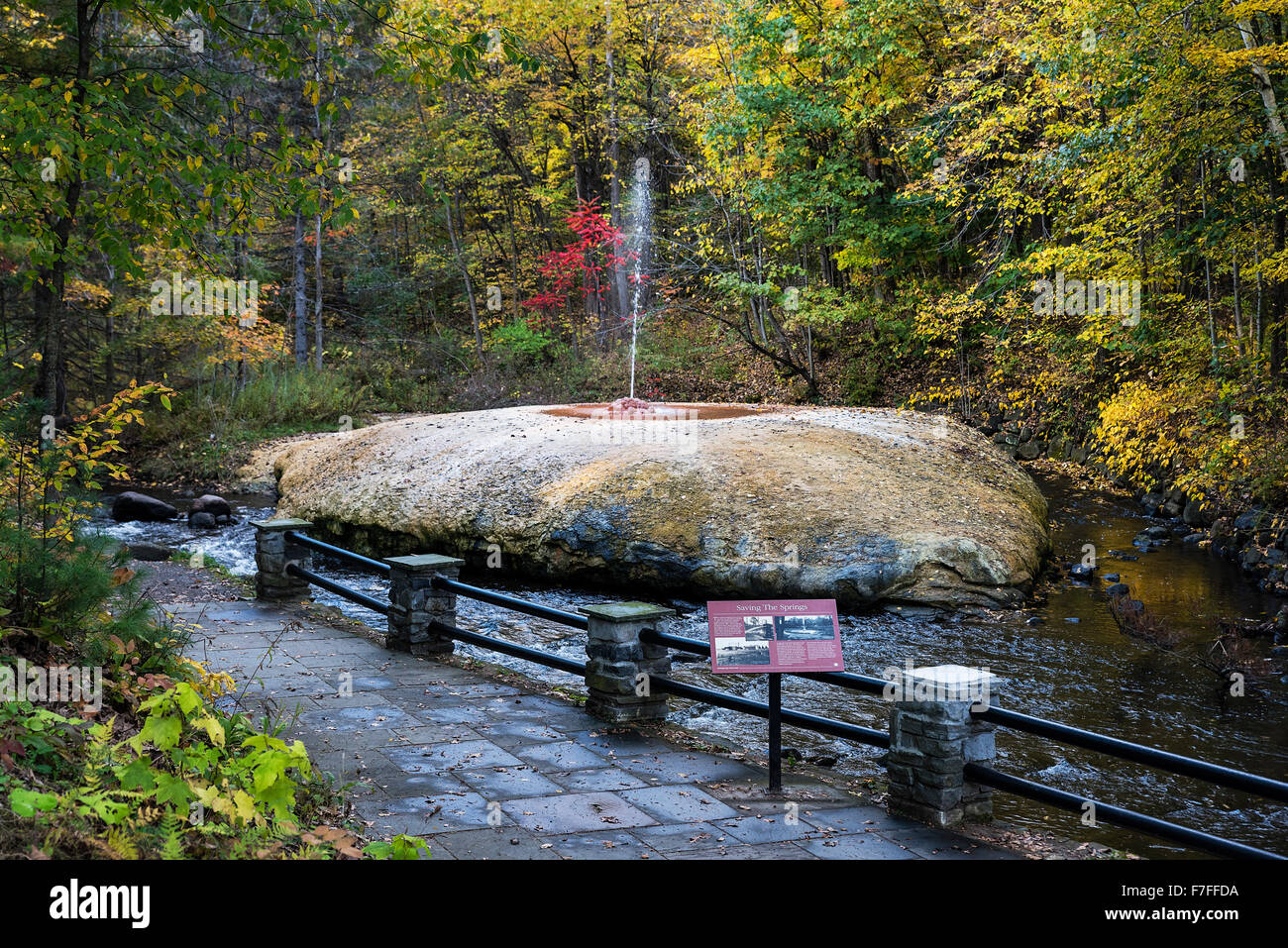 Geyser Island Spouter, Saratoga Springs, New York, USA Stock Photo