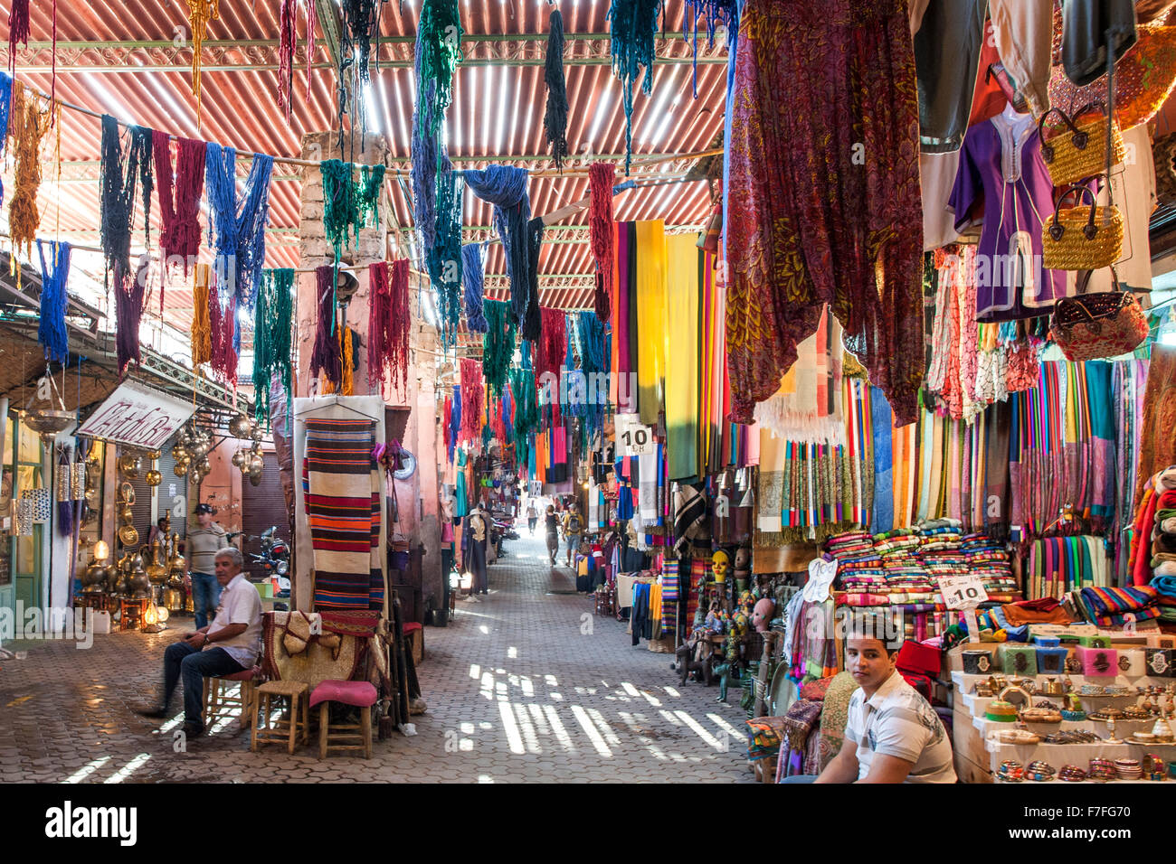 The souk in Marrakech, Morocco. Stock Photo