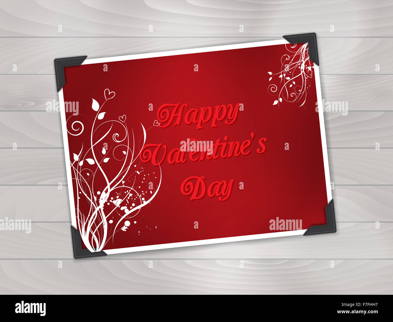Valentines day design on a wooden background Stock Photo