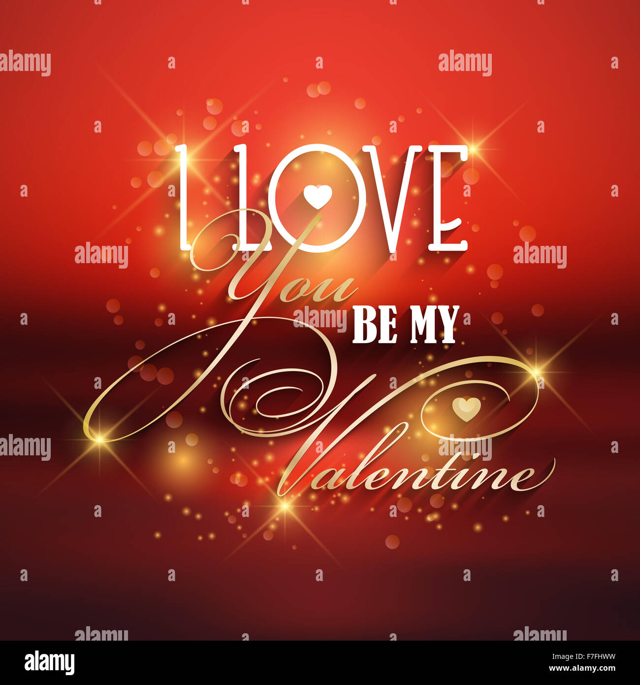 Valentine's day background with typography design Stock Photo