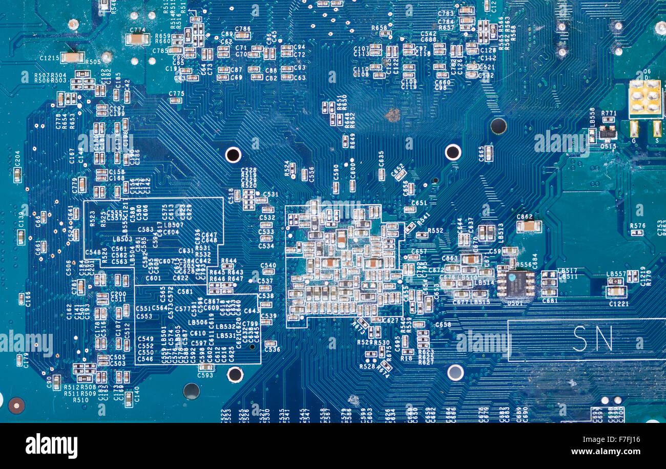 Detail of the front view of circuit board Stock Photo - Alamy