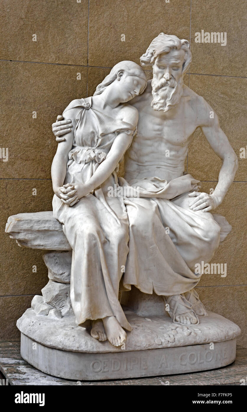 Oedipe à Colone- Oedipus Coloneus 1885 Jean Hugues 1849-1930 Marble France  French ( Antigone Stock Photo - Alamy