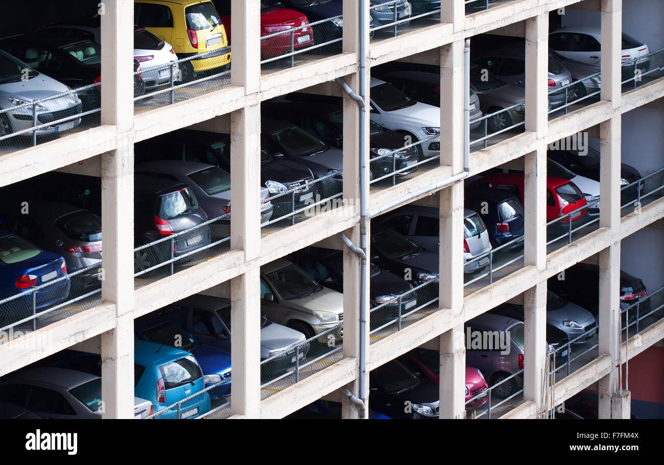 multilevel parking place with many cars in European city Stock Photo Alamy