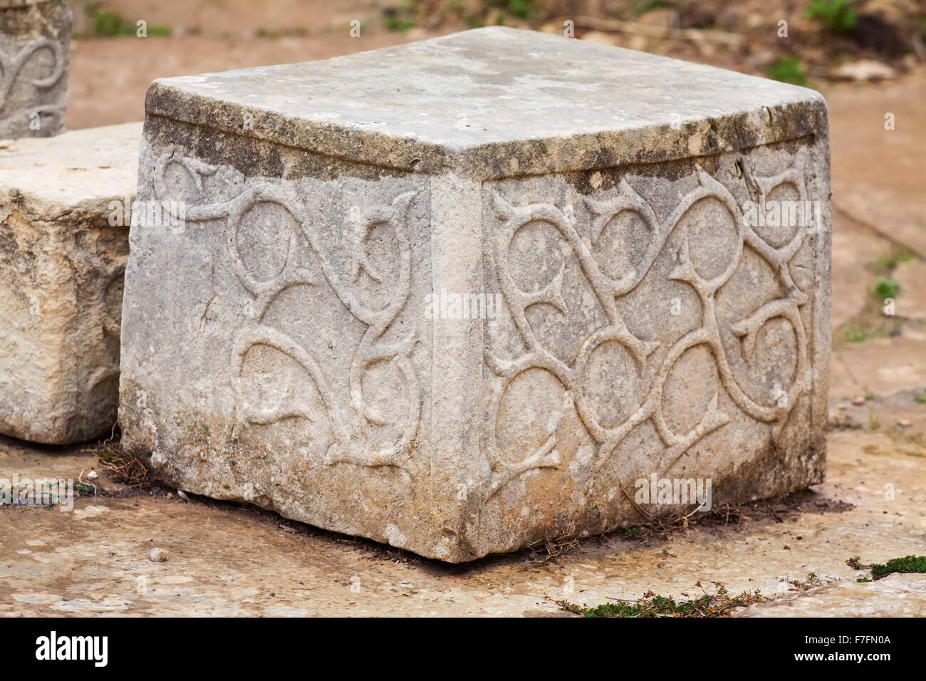 Ornament stone in prehistoric Tarxien temples. Malta. Built