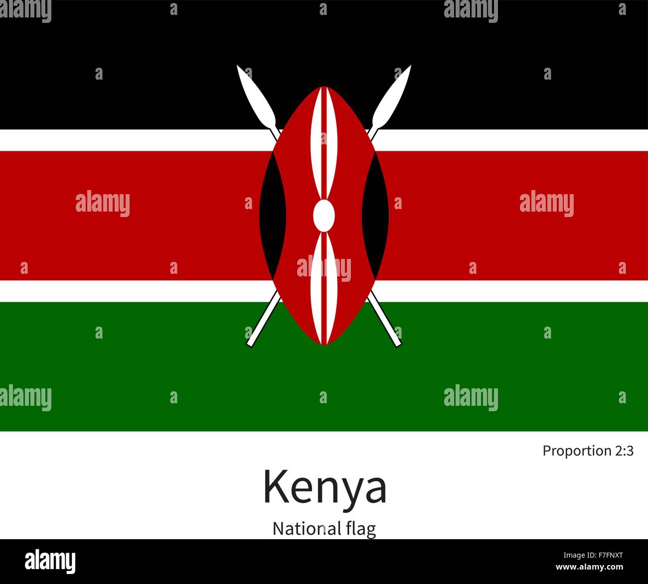 National flag of Kenya with correct proportions, element, colors Stock Vector Image &amp; Art - Alamy