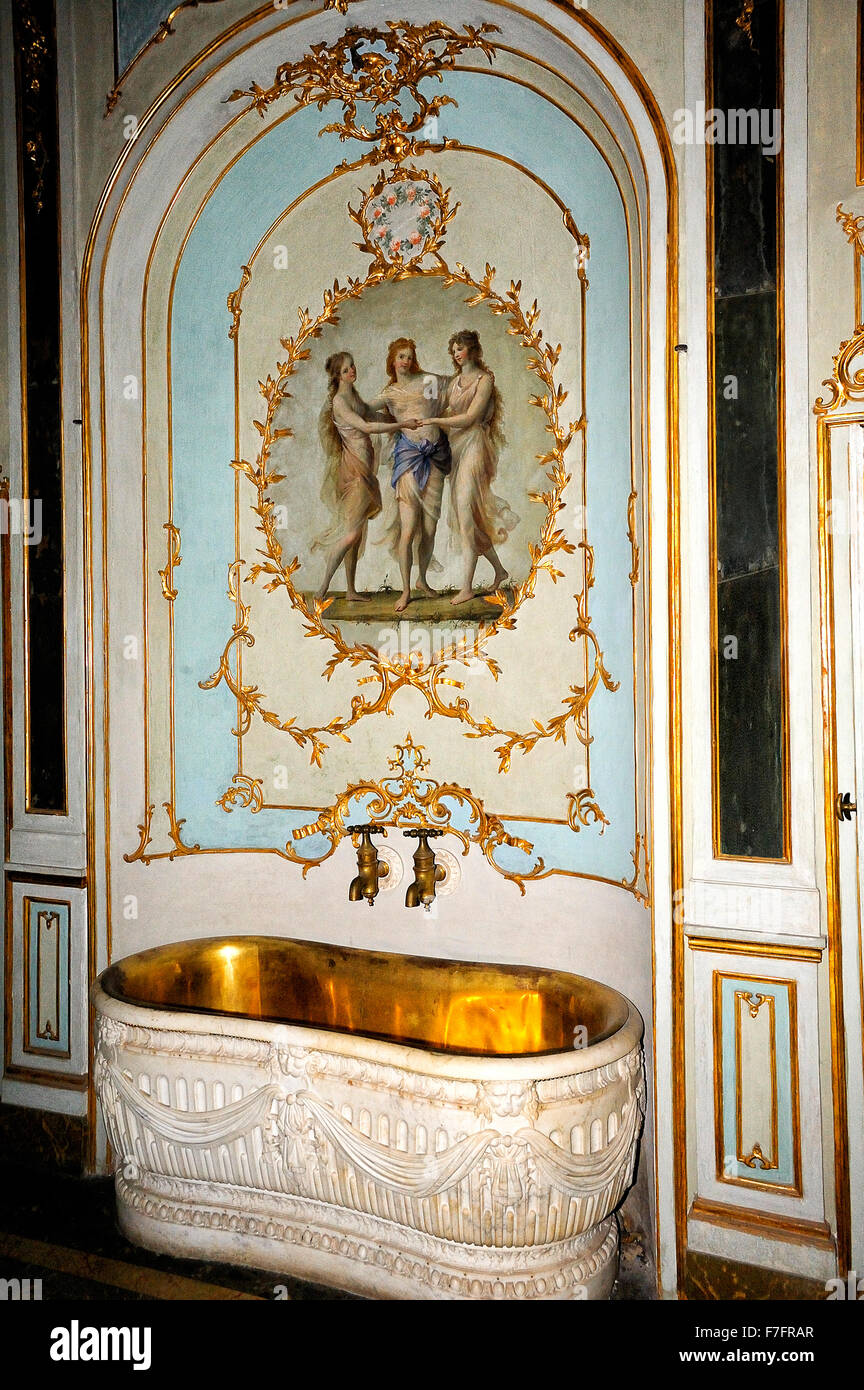 Italy Campania Caserta Royal Palace ( Reggia ) the bathroom of the Queen  Stock Photo - Alamy