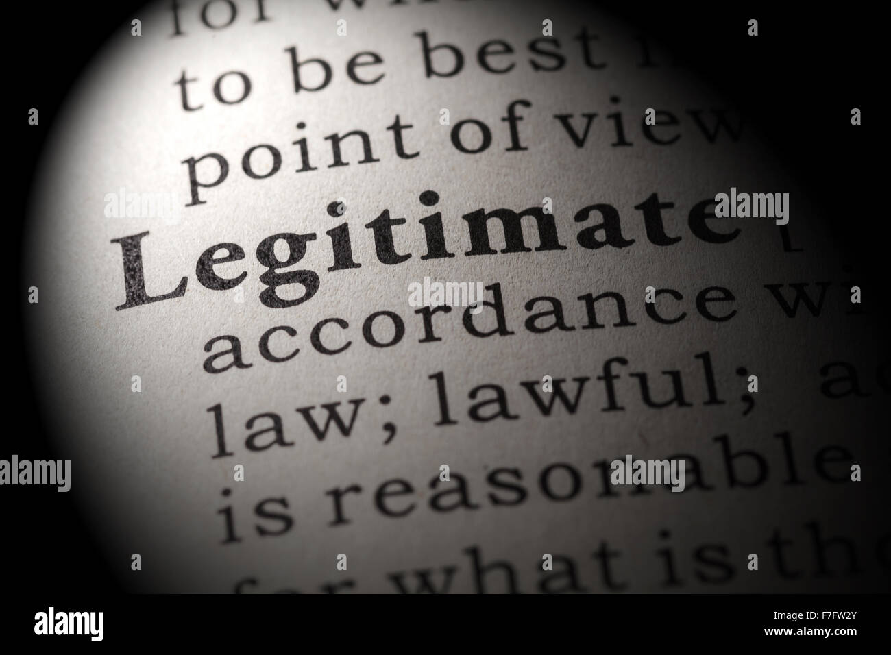Fake Dictionary, Dictionary definition of the word legitimate Stock