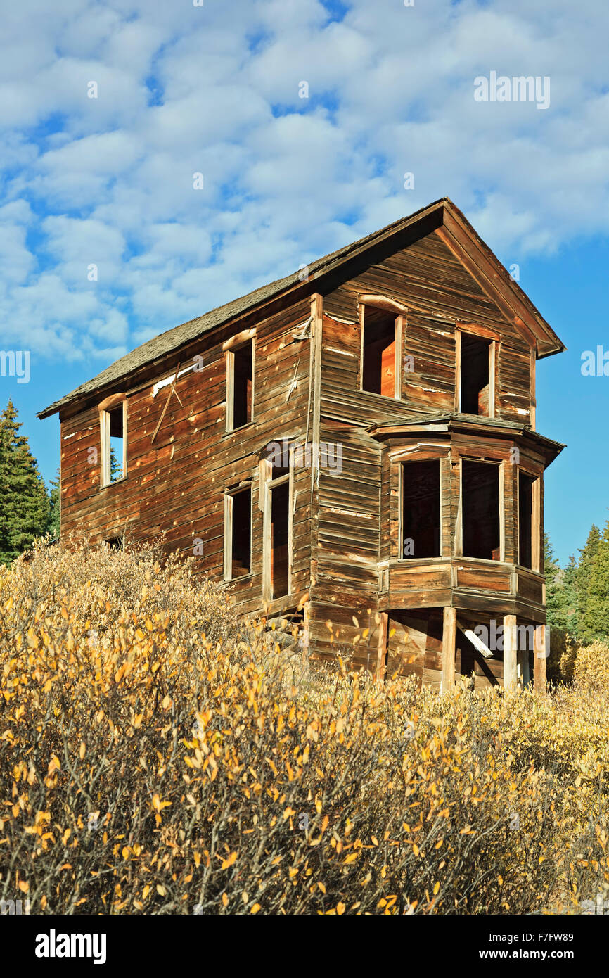 Abandoned house, Animas Forks ghost town, San Juan Mountains, Colorado USA Stock Photo