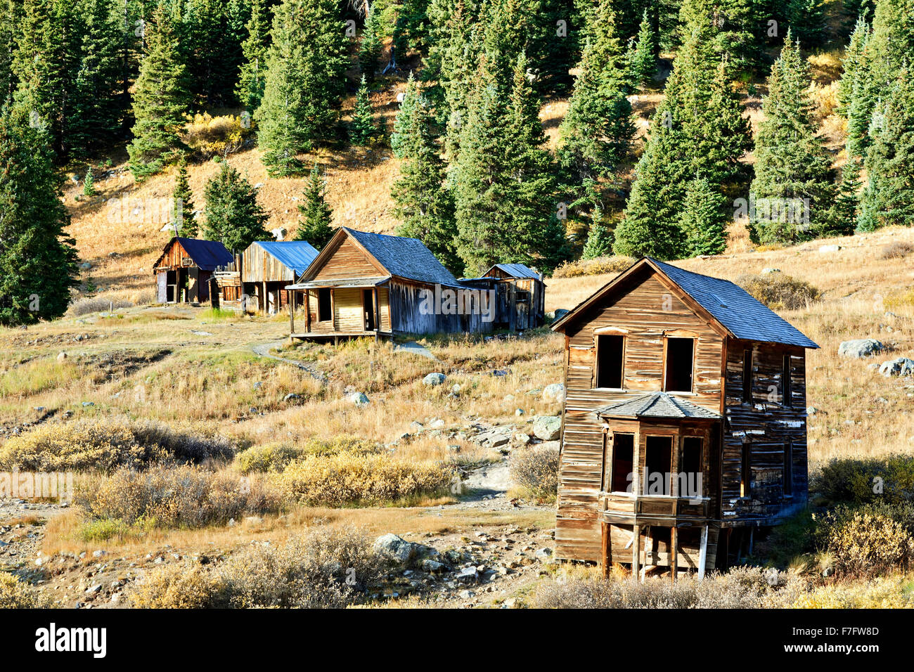 Animas Forks ghost town, San Juan Mountains, Colorado USA Stock Photo