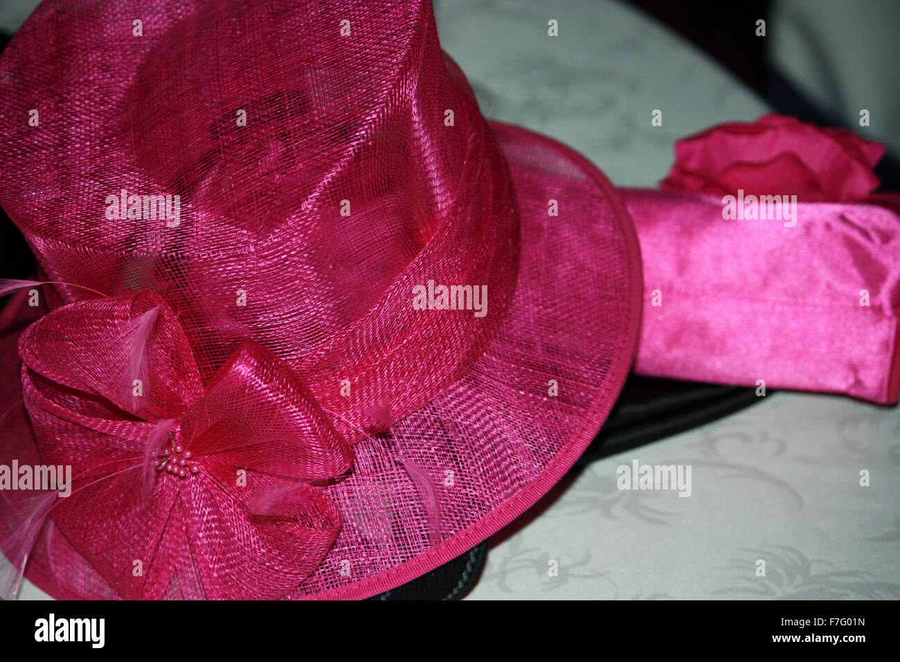 bright pink wedding hat