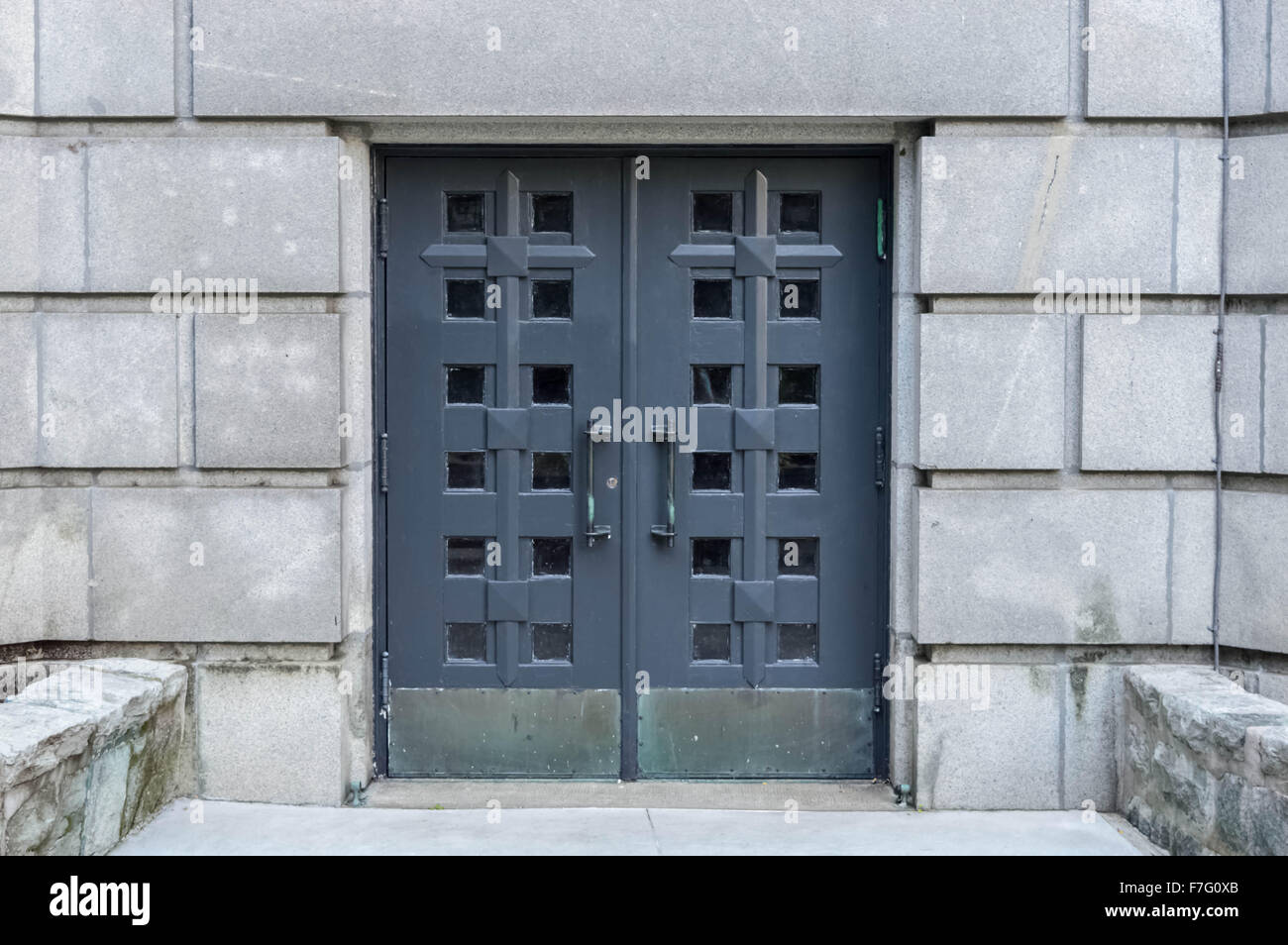 Old church doors, Montreal, Canada Stock Photo