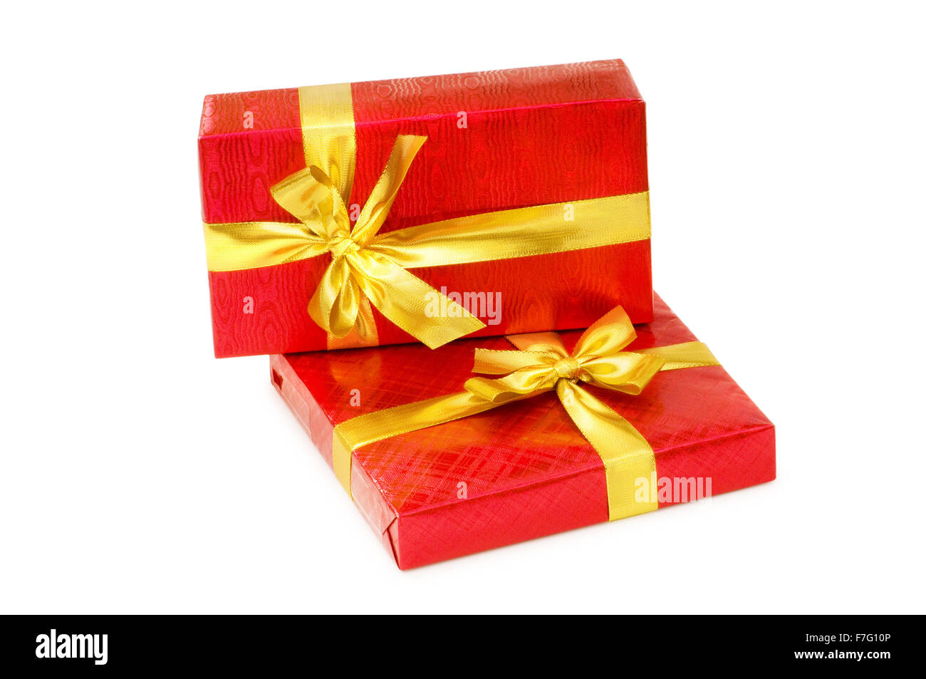Gift boxes isolated on the white background Stock Photo - Alamy
