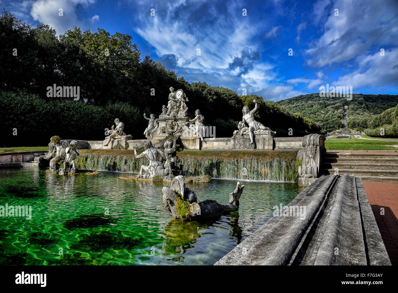 Italy Campania Caserta Royal Palace ( Reggia )The waterway fountain of Cerere  of Carlo Vanvitelli Stock Photo