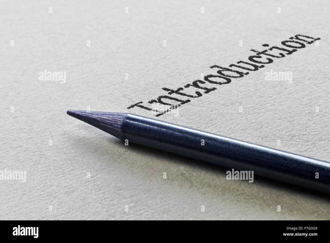 Graphite pencil and handwritten word Introduction Stock Photo