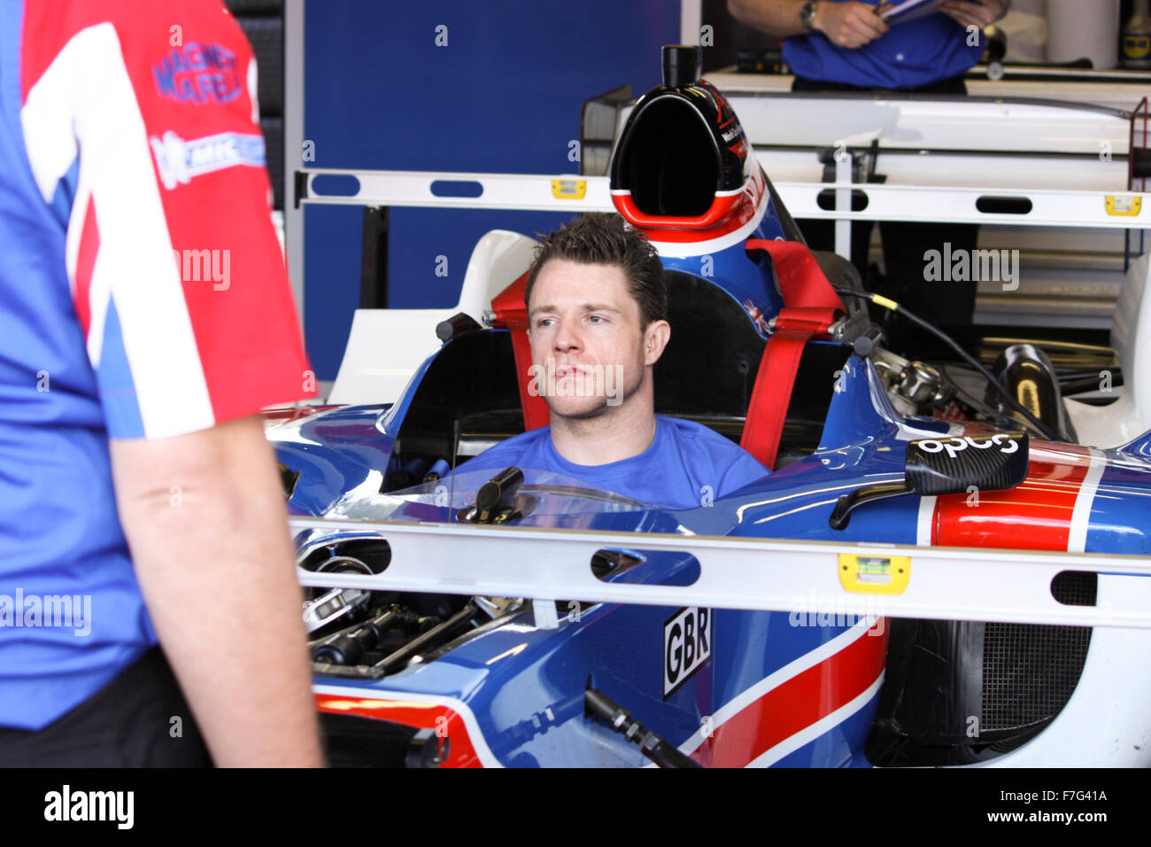 Motor race car driver at Brands Hatch Stock Photo Alamy