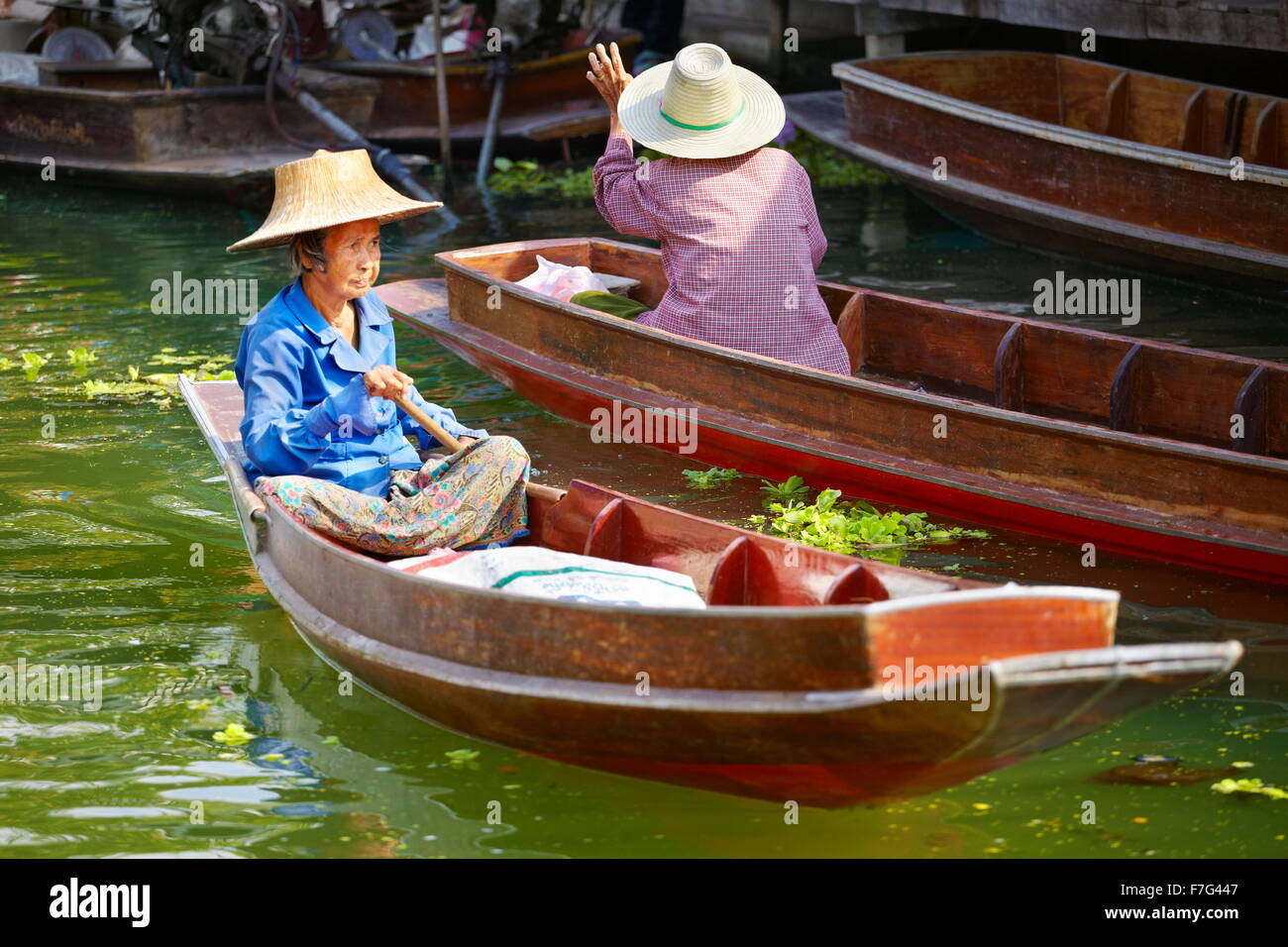 Thailand Floating Market Tha Kha near Bangkok, Thailand Stock Photo