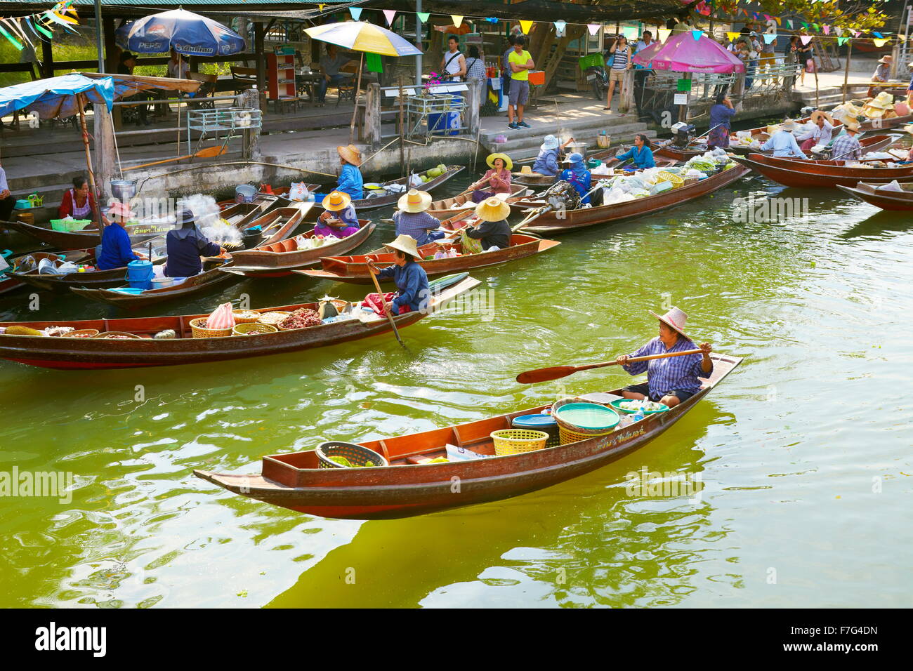 Bangkok - Tha Kha Floating Market near Bangkok, Thailand Stock Photo