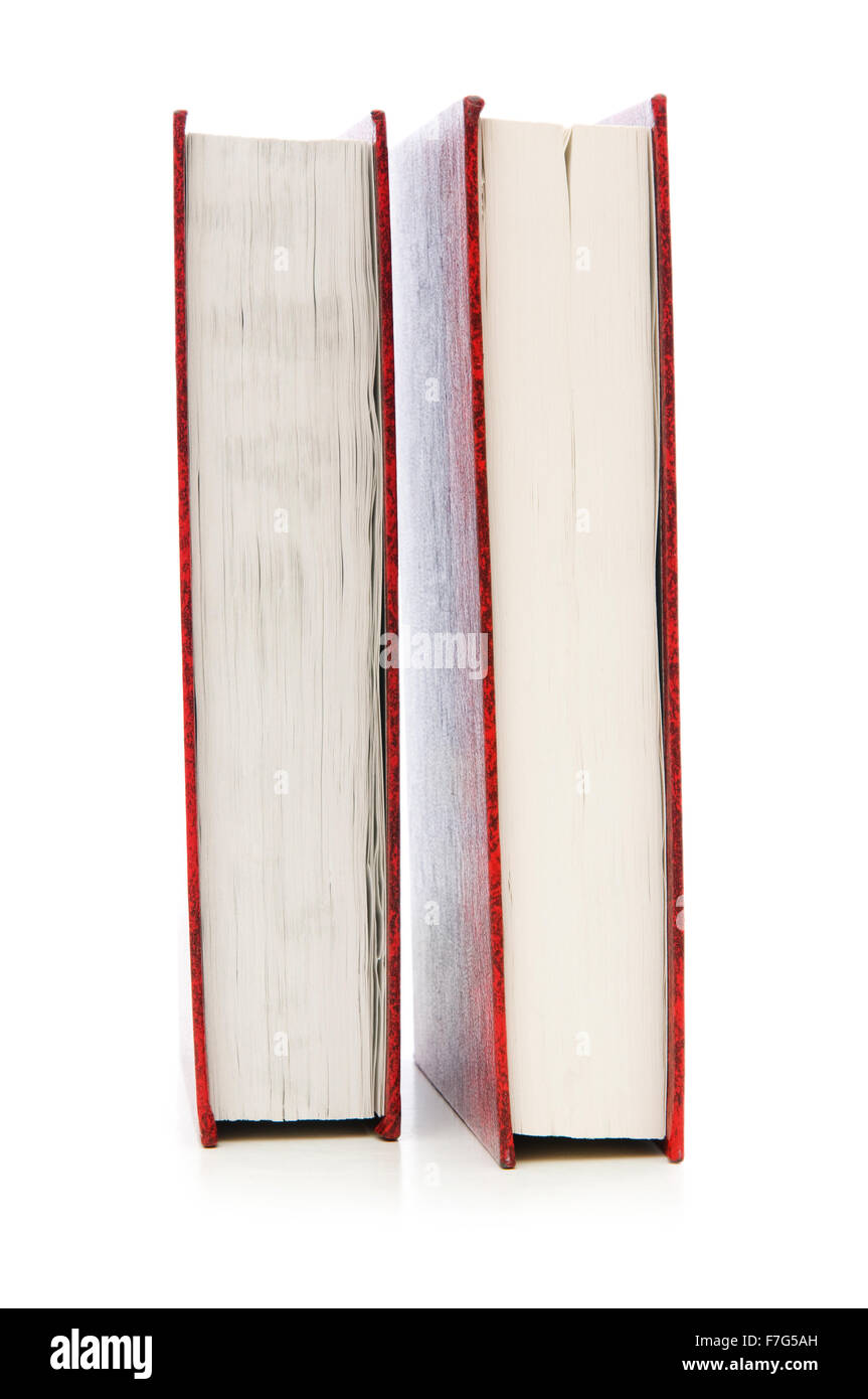 Stack of books isolated on the white background Stock Photo - Alamy