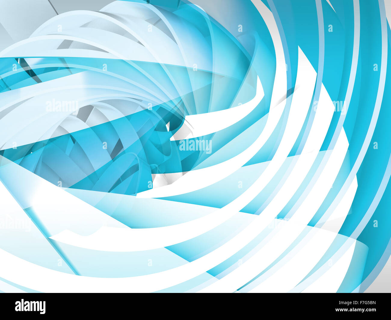 Abstract digital background with blue and white 3d spiral structures ...