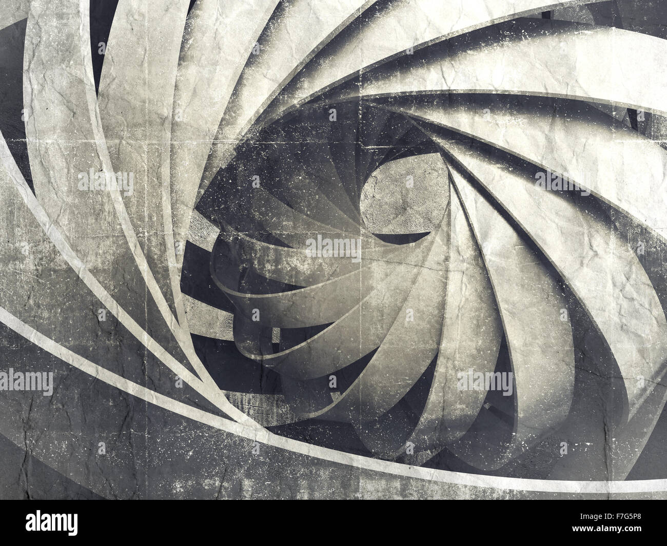 Abstract digital background with 3d spiral structure over grungy ...