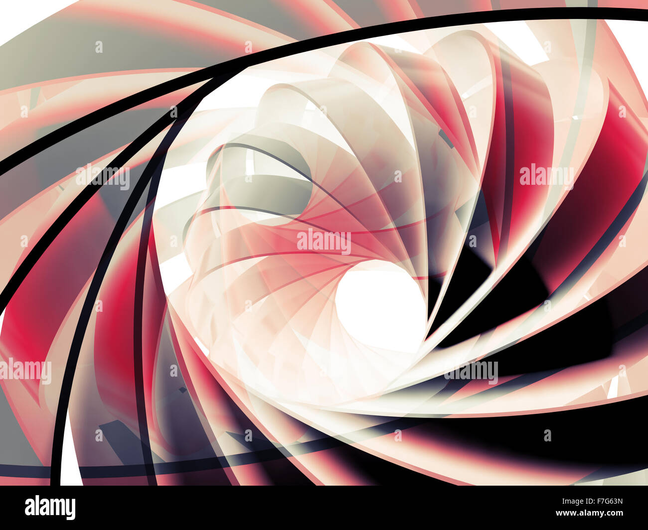 Abstract digital background with 3d red and black spiral structures ...