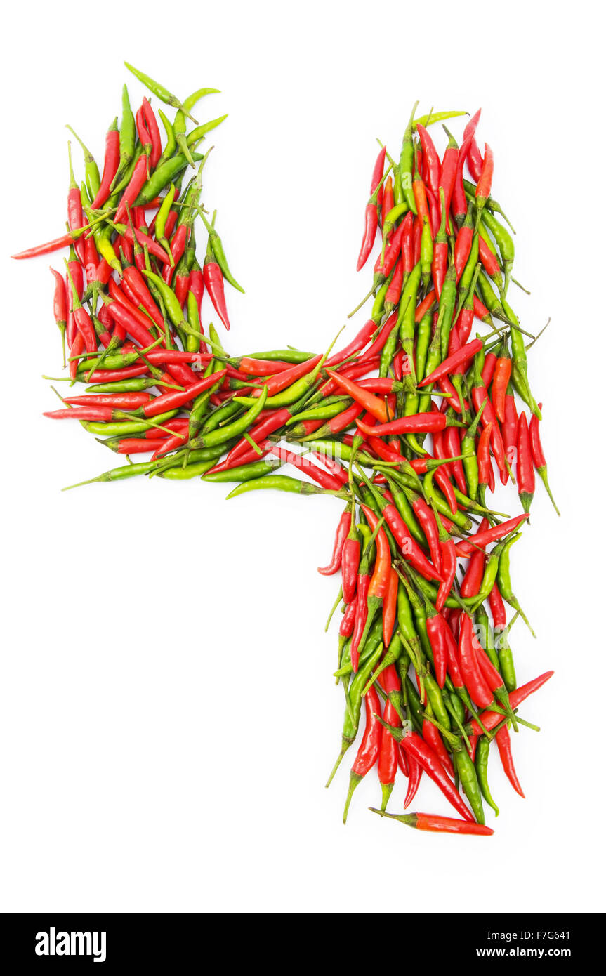 Numbers with green and red peppers number Stock Photo Alamy