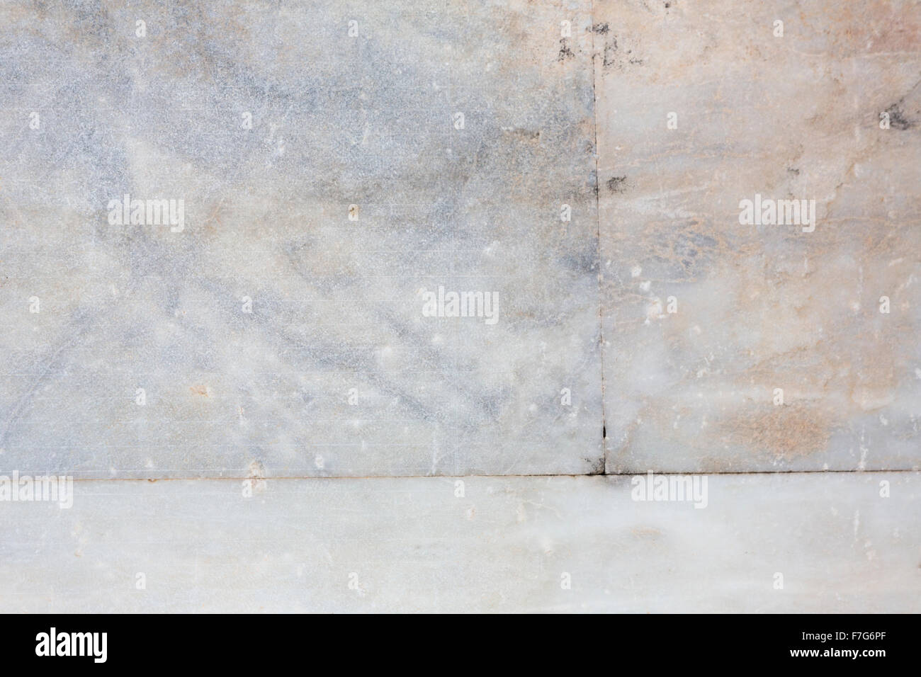 Straight lines marks in marble stone in Didyma,  an ancient Greek sanctuary Stock Photo