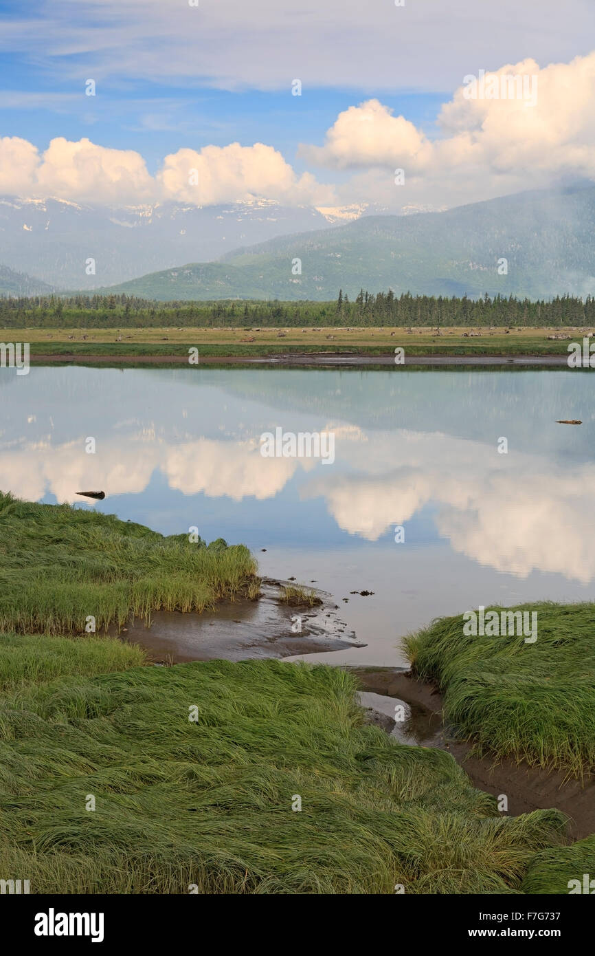 Minette Bay and Kitimat river estuary, Kitimat, British Columbia Stock Photo