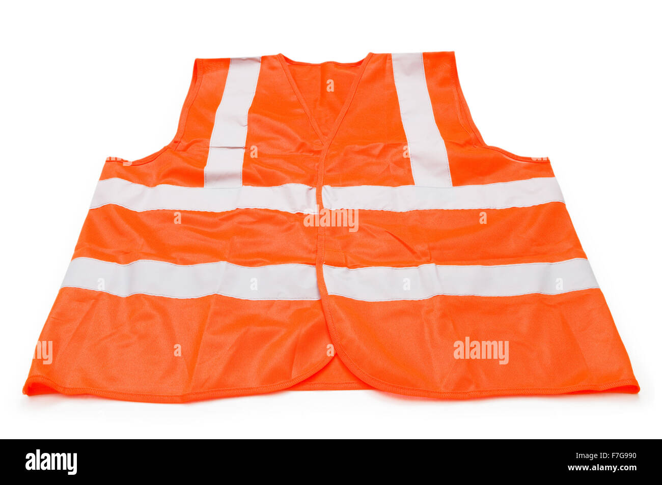Orange vest isolated on the white background Stock Photo - Alamy