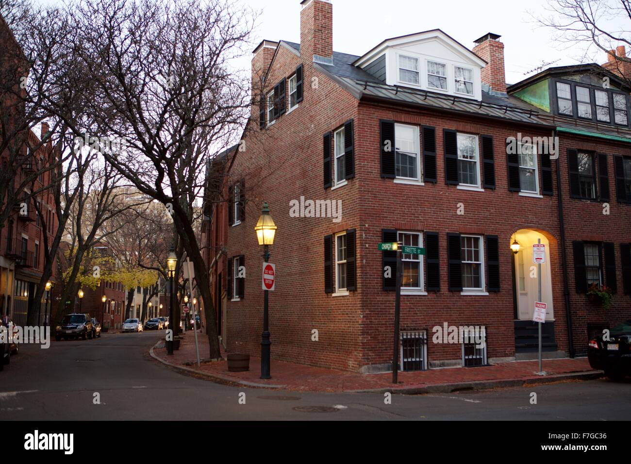 Autumn street scenes in the quaint and historic neighborhood of Bay