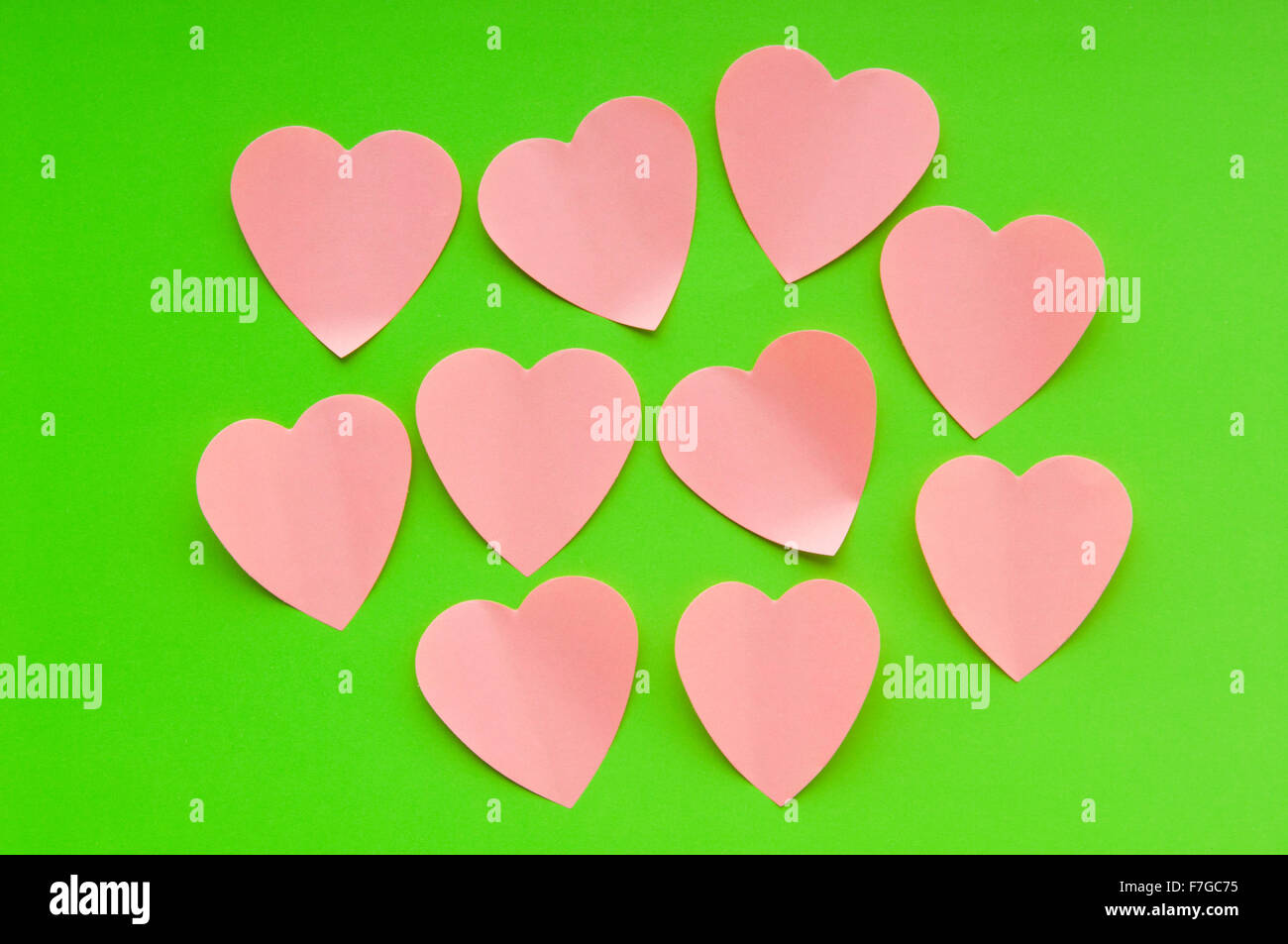 Heart shaped sticky notes on the background Stock Photo Alamy