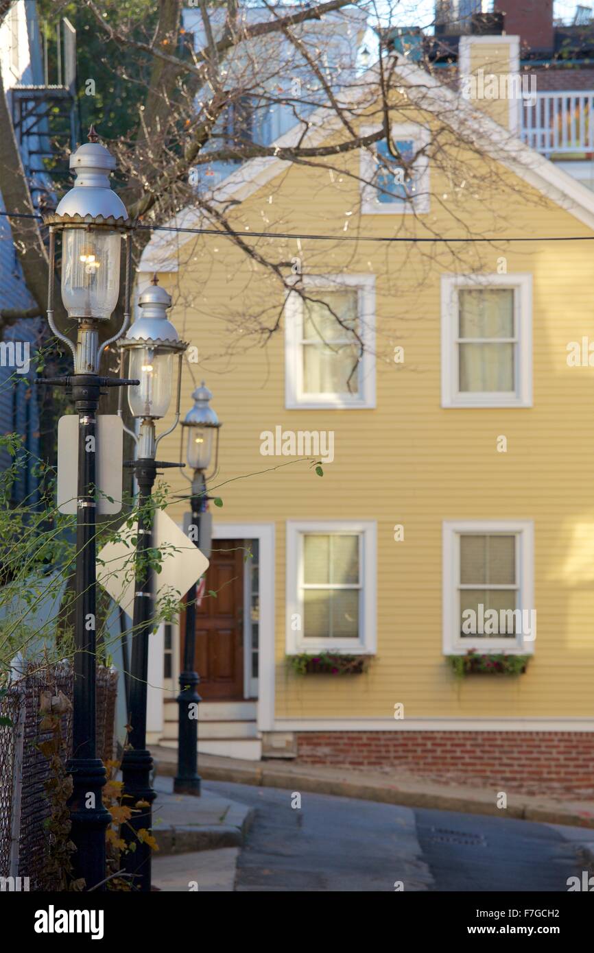 Charming yellow houses in Charlestown, Massachusetts Stock Photo Alamy
