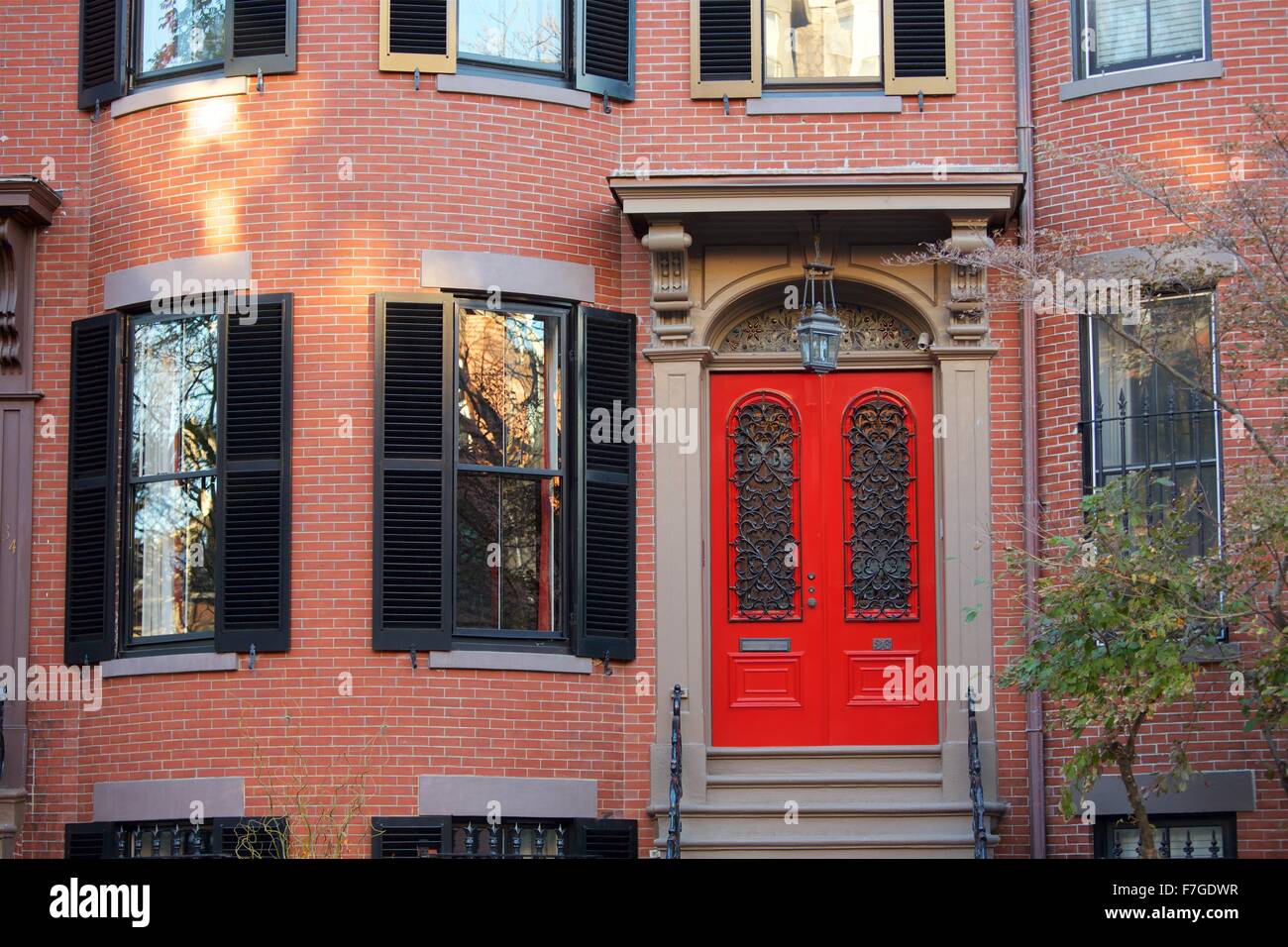 Autumn in the beautiful and historic South End neighborhood of Boston, Massachusetts. Stock Photo