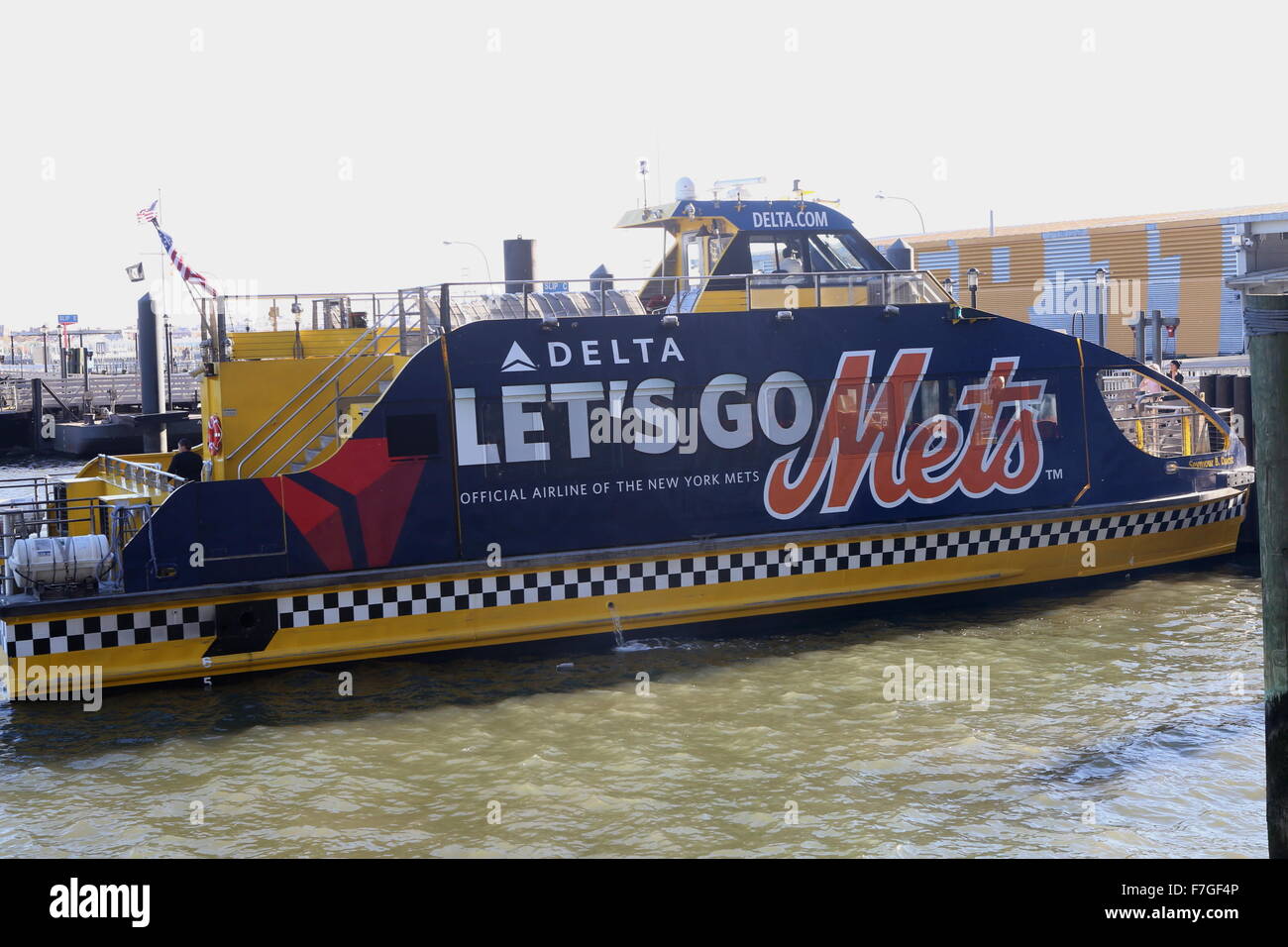 Comedian Jim Breuer and Mets legend Mike Piazza join the Delta Air Lines and New York Mets water taxi, the 'Amazin' Mets Express,' as honorary Captains  Featuring: Atmosphere Where: New York, New York, United States When: 30 Oct 2015 Stock Photo