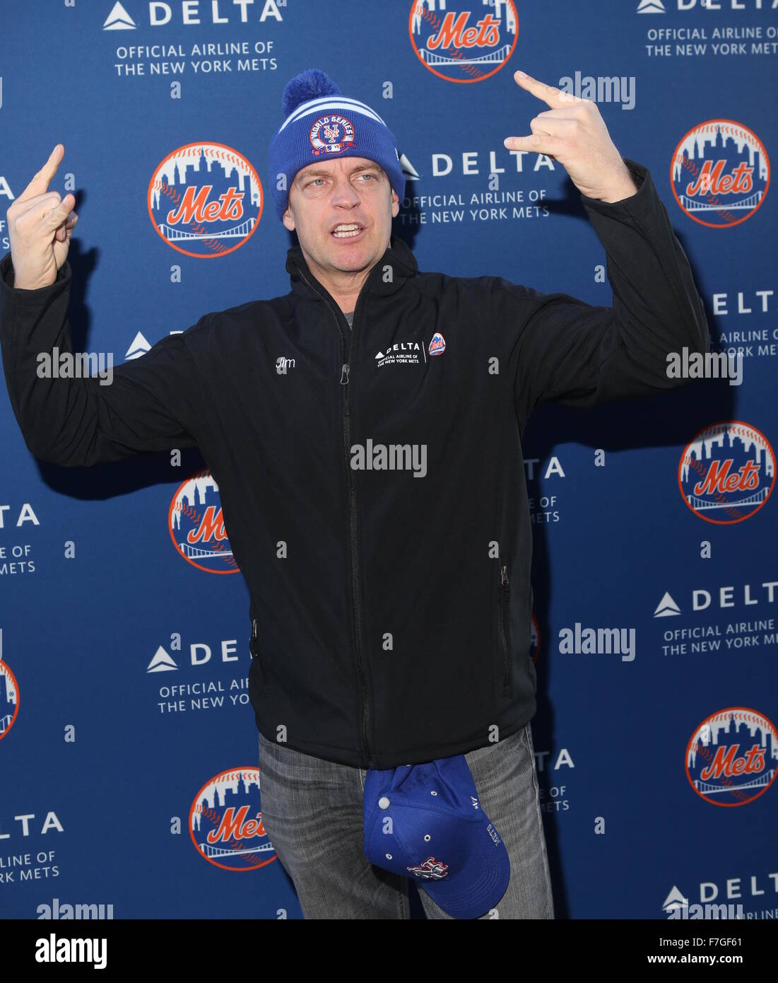 Comedian Jim Breuer and Mets legend Mike Piazza join the Delta Air Lines and New York Mets water taxi, the 'Amazin' Mets Express,' as honorary Captains  Featuring: Jim Breuer Where: New York, New York, United States When: 30 Oct 2015 Stock Photo