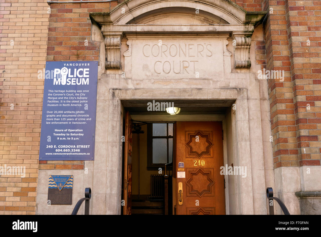 Exterior of the Vancouver Police Museum, Coroner's Court building