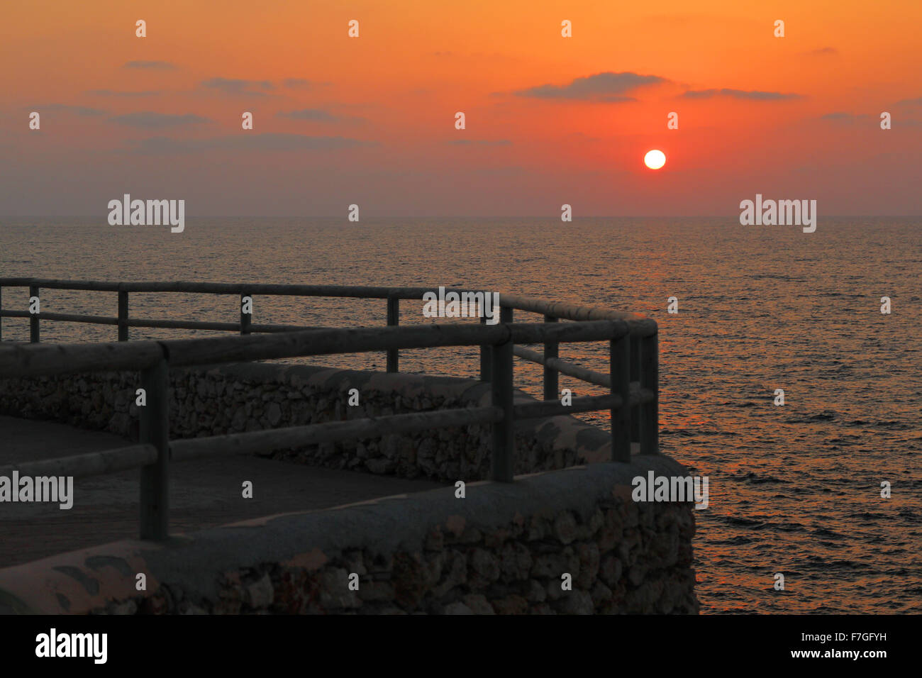 Sunrise at Calas De Mallorca in Majorca Baelaric Islands Stock Photo