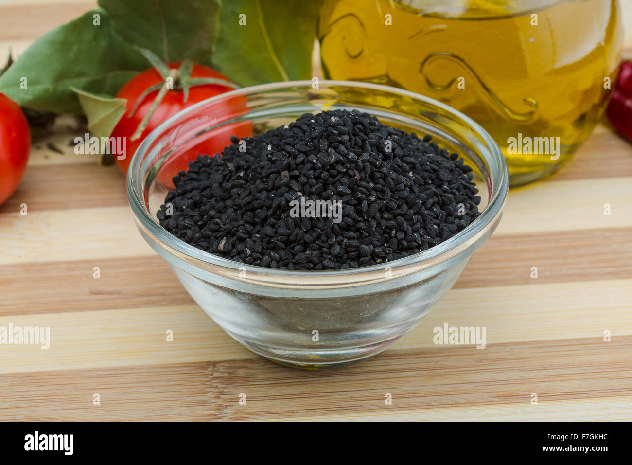 Dry Nigella seeds in the glass bowl Stock Photo Alamy