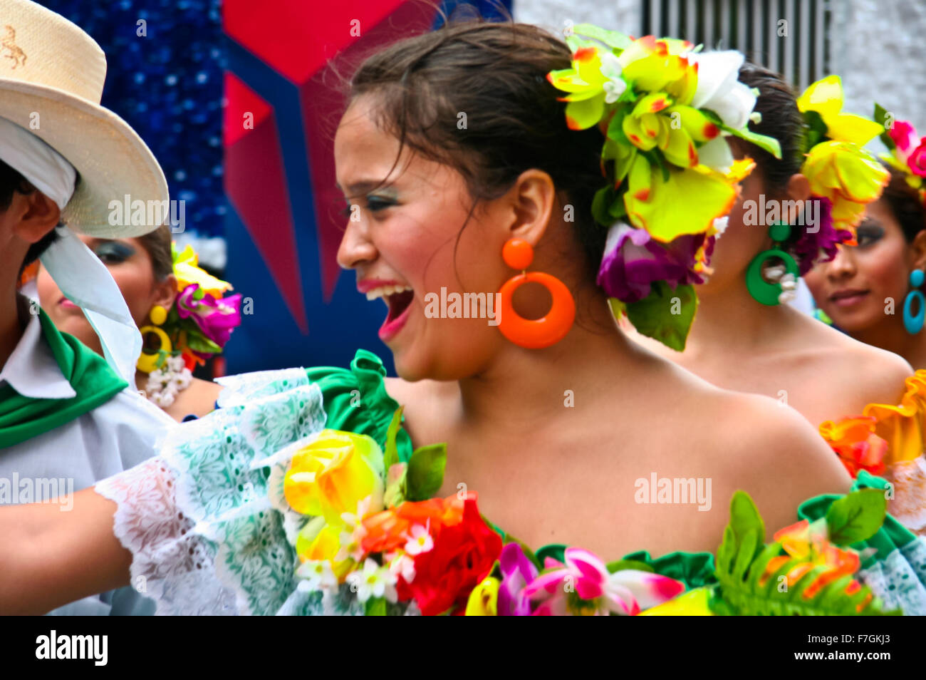 NEW YORK - JUN 22: Natives latin people participant in a dance parade, on June  22, 2008 in New York City, USA Stock Photo